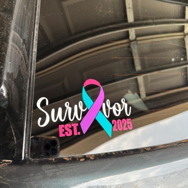 Thyroid Cancer Ribbon Car Decal