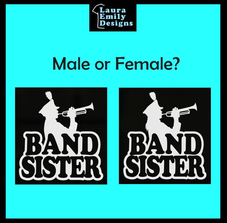 Band Sister Decal, High School Band Sister, Band Sister Car Decal, Band Car Decal, Band Family Decal, School Marching Band Sister, CUSTOM