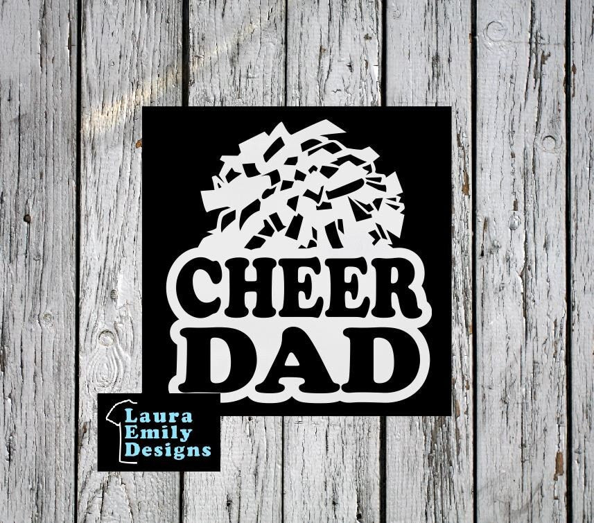 Cheerleading Dad, Cheerleading Dad Car Decal, Cheerleading Dad Sticker, Cheerleading Decal, Proud Cheer Dad, High School Cheerleading Decal