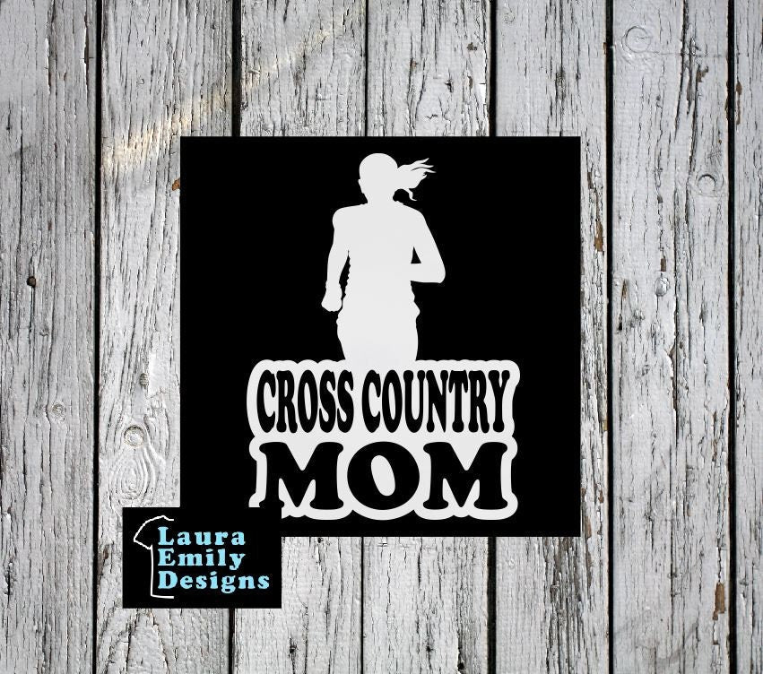 Cross Country Mom, Cross Country Mom Car Decal, Cross Country Mom Sticker, Cross Country Decal, Proud Cross Country Mom, Cross Country