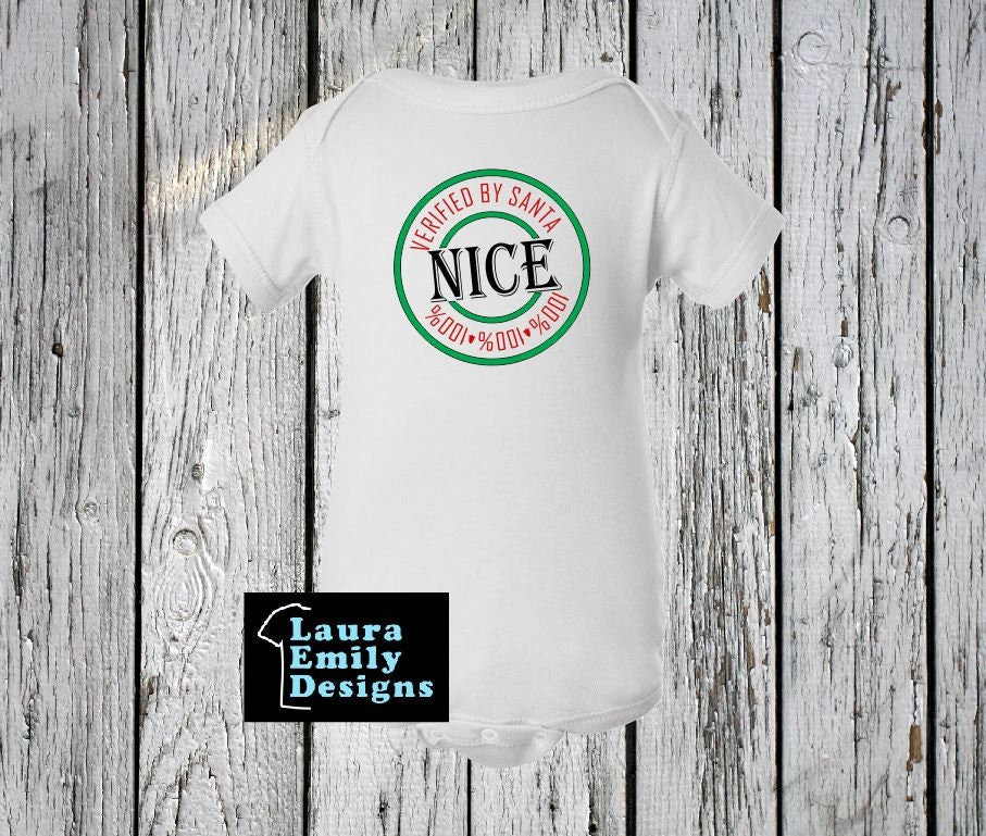 Personalized INFANT Christmas Shirt, Christmas Family Shirts, Christmas Eve Matching Shirts, Naughty and Nice Family Matching Shirts