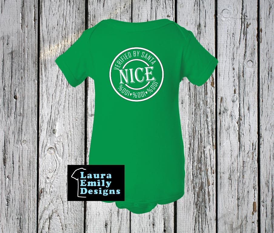 Personalized INFANT Christmas Shirt, Christmas Family Shirts, Christmas Eve Matching Shirts, Naughty and Nice Family Matching Shirts