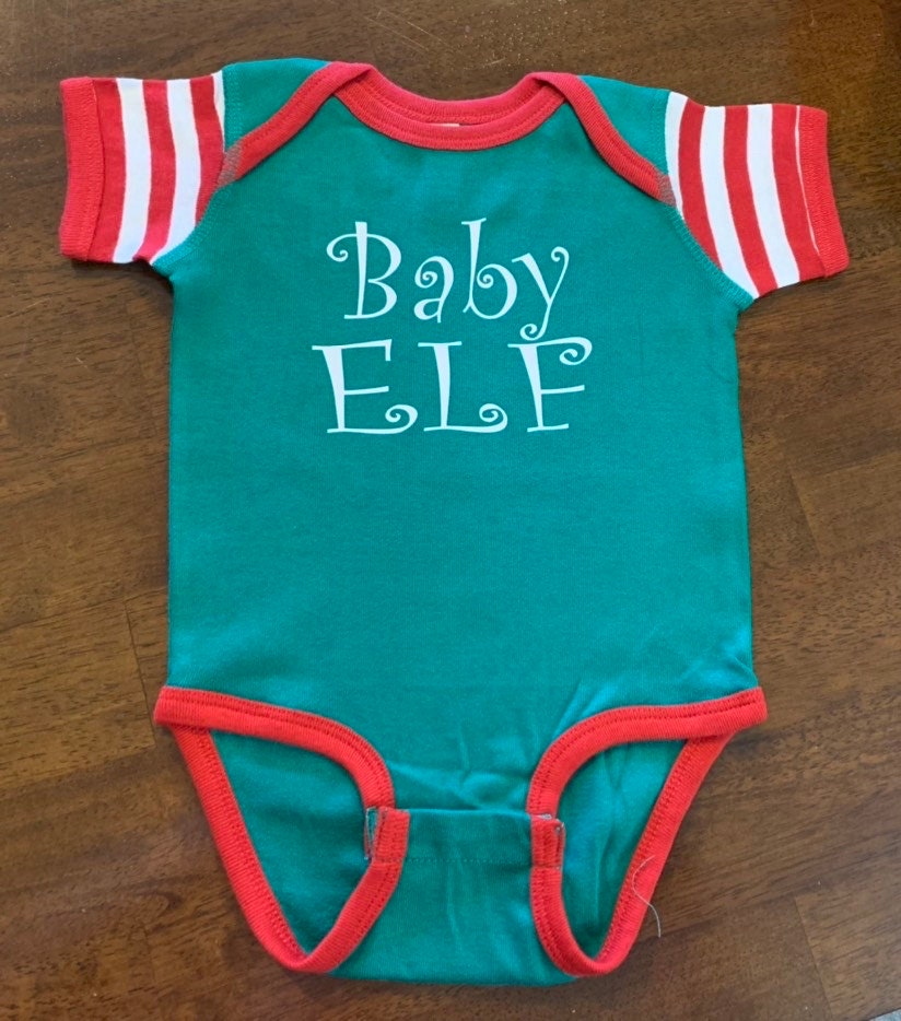 Baby Elf Onesie, Matching Christmas Shirts, Little Elf Onesie, Baby's First Christmas, Cute Elf Outfit, Little Sister Elf, Little Bro Elf