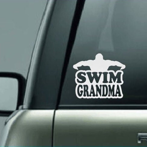 Swim Grandma, Swim Grandma Car Decal, Swim Grandma Sticker, Swim Decal, Proud Swim Grandma, High School Swim, Swimming, Swim Meet, Swimmer