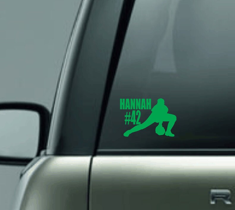Softball Fielder with Name and Number Decal, Personalized Softball Player Car Decal, Female Fielder, Custom Vinyl Decal, Short Stop