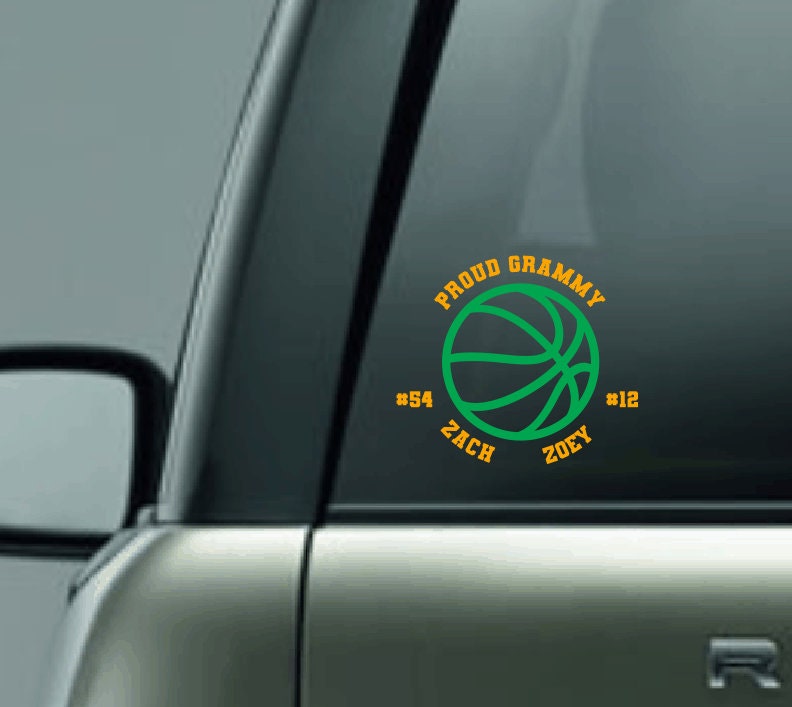 Personalized Basketball Decal with Two Names and Numbers, Two Basketball Player Decal, Proud Basketball Parent, Custom Player Names