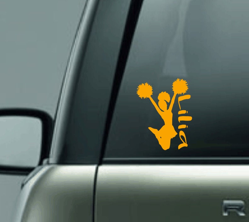 Personalized Cheerleader Decal with Name, Custom Name Cheer Decal, Cheer Sticker, Cheer Mom Car Decal, Custom Name Decal, Personalized Name