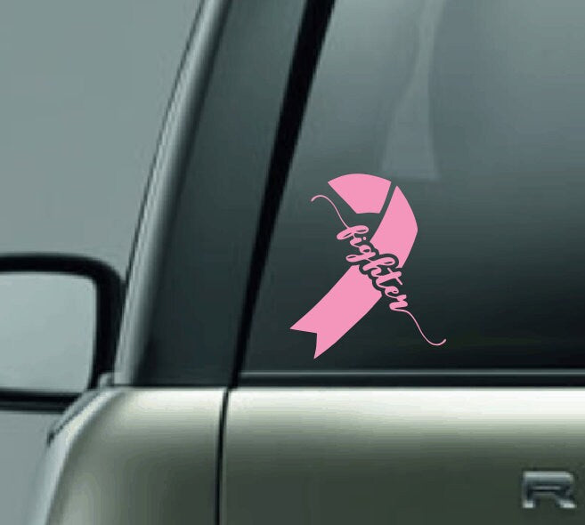 Breast Cancer Fighter Decal, Metastatic Breast Cancer Vinyl Decal, Male Breast Cancer Car Decal, Inflammatory Cancer Decal, Hereditary Decal