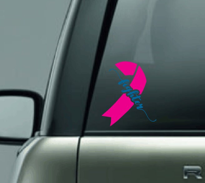 Breast Cancer Fighter Decal, Metastatic Breast Cancer Vinyl Decal, Male Breast Cancer Car Decal, Inflammatory Cancer Decal, Hereditary Decal