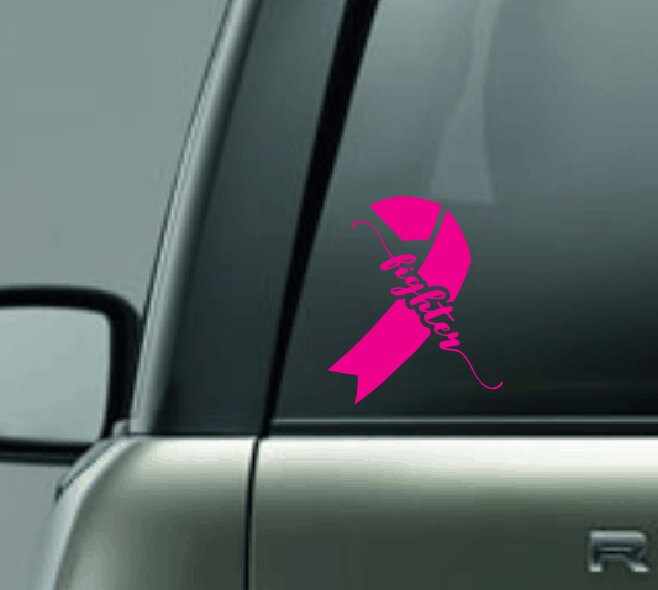 Breast Cancer Fighter Decal, Metastatic Breast Cancer Vinyl Decal, Male Breast Cancer Car Decal, Inflammatory Cancer Decal, Hereditary Decal