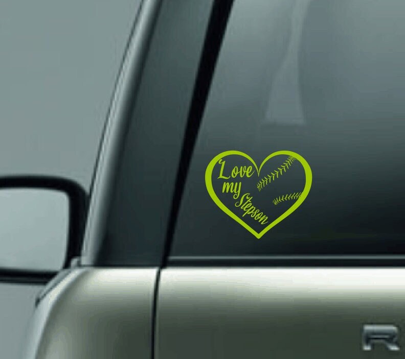 Personalized Love My Baseball Player Car Decal, Custom Name Baseball Decal, Proud Baseball Mom, Proud Baseball Dad, Baseball Parent, CUSTOM