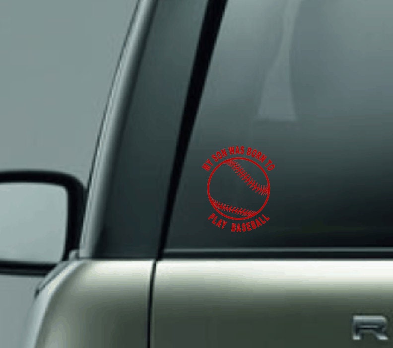 Personalized Born to Play Baseball Car Decal, Custom Baseball Player Decal, Baseball Mom, Baseball Dad, Born to Play Custom Vinyl Decal