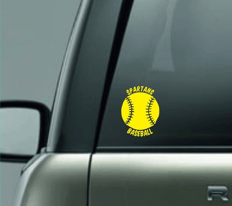 Custom Baseball Car Decal with Team Name, Personalized Mascot Name Vinyl Decal, Baseball Mascot Custom Name Car Decal, Baseball Team, CUSTOM