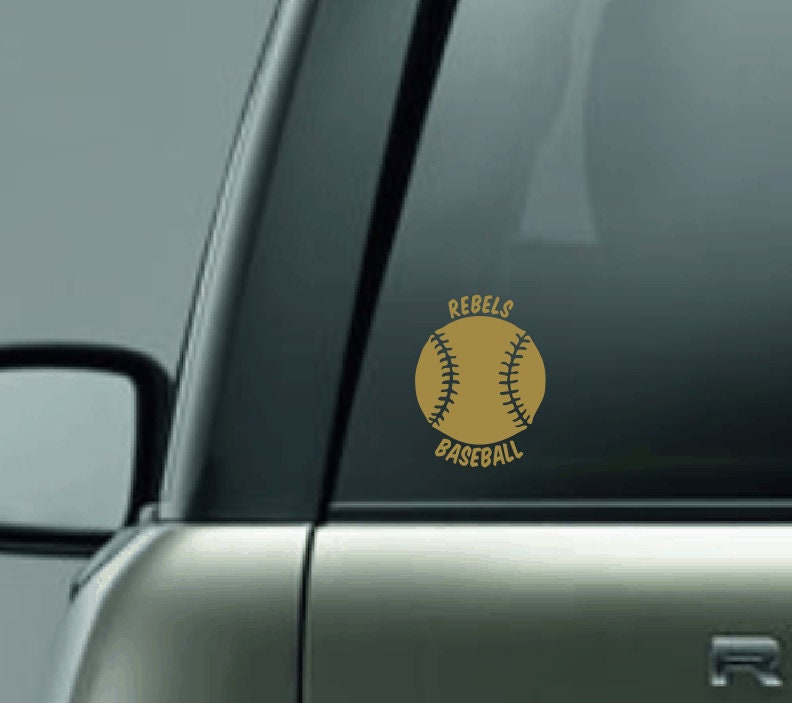 Custom Baseball Car Decal with Team Name, Personalized Mascot Name Vinyl Decal, Baseball Mascot Custom Name Car Decal, Baseball Team, CUSTOM