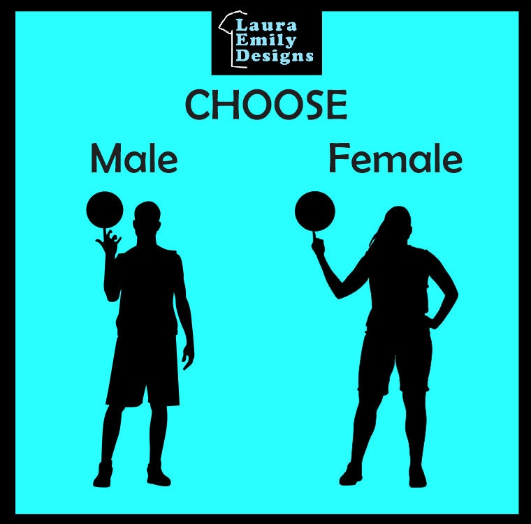 Personalized Basketball Silhouette Decal with Number and Name, Female Basketball Player Car Decal, Male Basketball Player Vinyl Decal