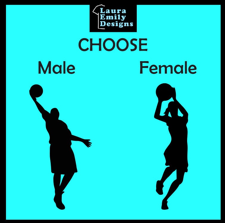 Personalized Basketball Silhouette Decal with Name, Female Basketball Player Car Decal, Male Basketball Player Vinyl Decal, CUSTOM