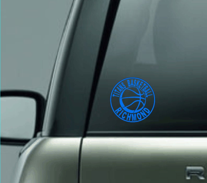Personalized Basketball Car Decal with Team Name, CUSTOM Basketball Decal, Girls Basketball Decal, Boys Basketball Vinyl Decal, Mascot Name