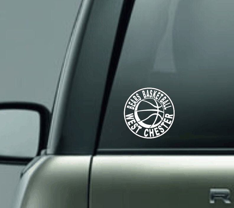 Personalized Basketball Car Decal with Team Name, CUSTOM Basketball Decal, Girls Basketball Decal, Boys Basketball Vinyl Decal, Mascot Name