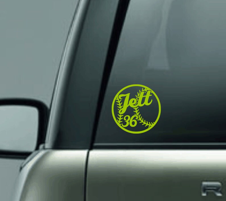 Personalized Baseball Car Decal with Player Name and Jersey Number, Custom Name Vinyl Sticker, Baseball Mom, Baseball Dad CUSTOM Vinyl Decal