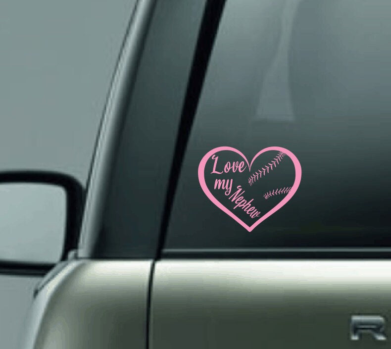 Personalized Love My Baseball Player Car Decal, Custom Name Baseball Decal, Proud Baseball Mom, Proud Baseball Dad, Baseball Parent, CUSTOM