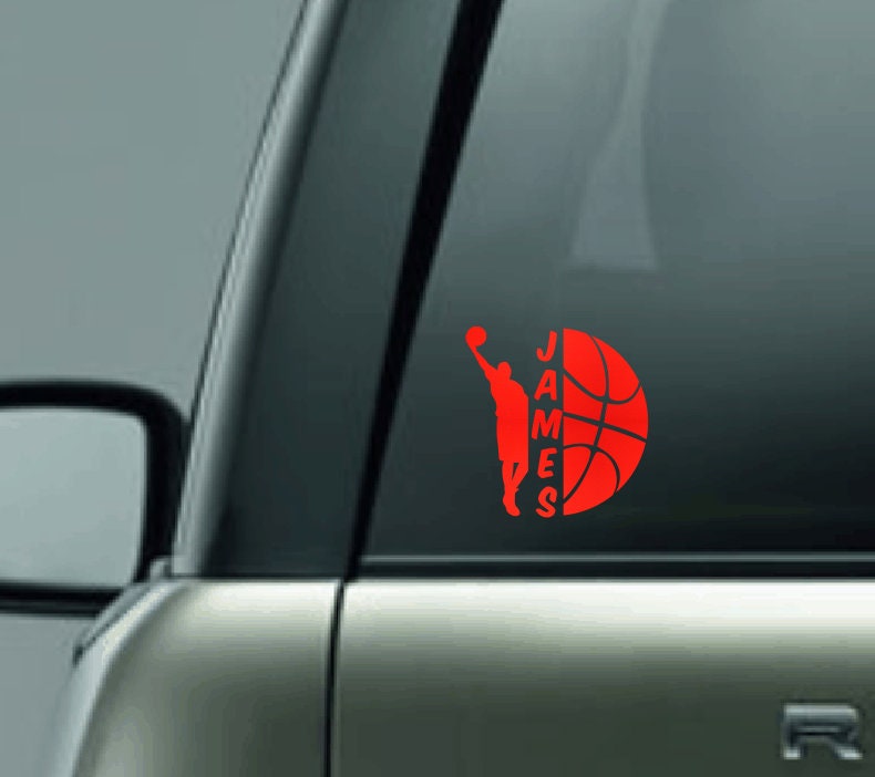 Personalized Basketball Silhouette Decal with Name, Female Basketball Player Car Decal, Male Basketball Player Vinyl Decal, CUSTOM
