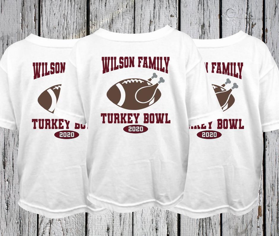 Personalized YOUTH Family Name Turkey Bowl Shirt, Turkey Bowl Tee, Football Turkey Shirt, Turkey Football Tee, Thanksgiving Turkey Bowl Tee