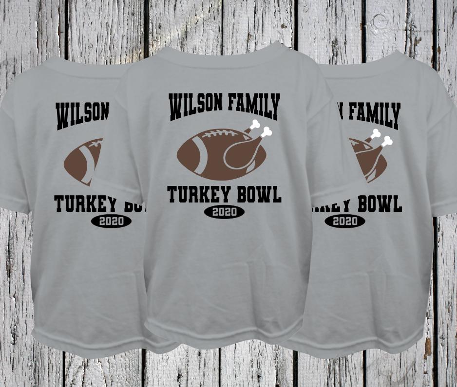 Personalized YOUTH Family Name Turkey Bowl Shirt, Turkey Bowl Tee, Football Turkey Shirt, Turkey Football Tee, Thanksgiving Turkey Bowl Tee