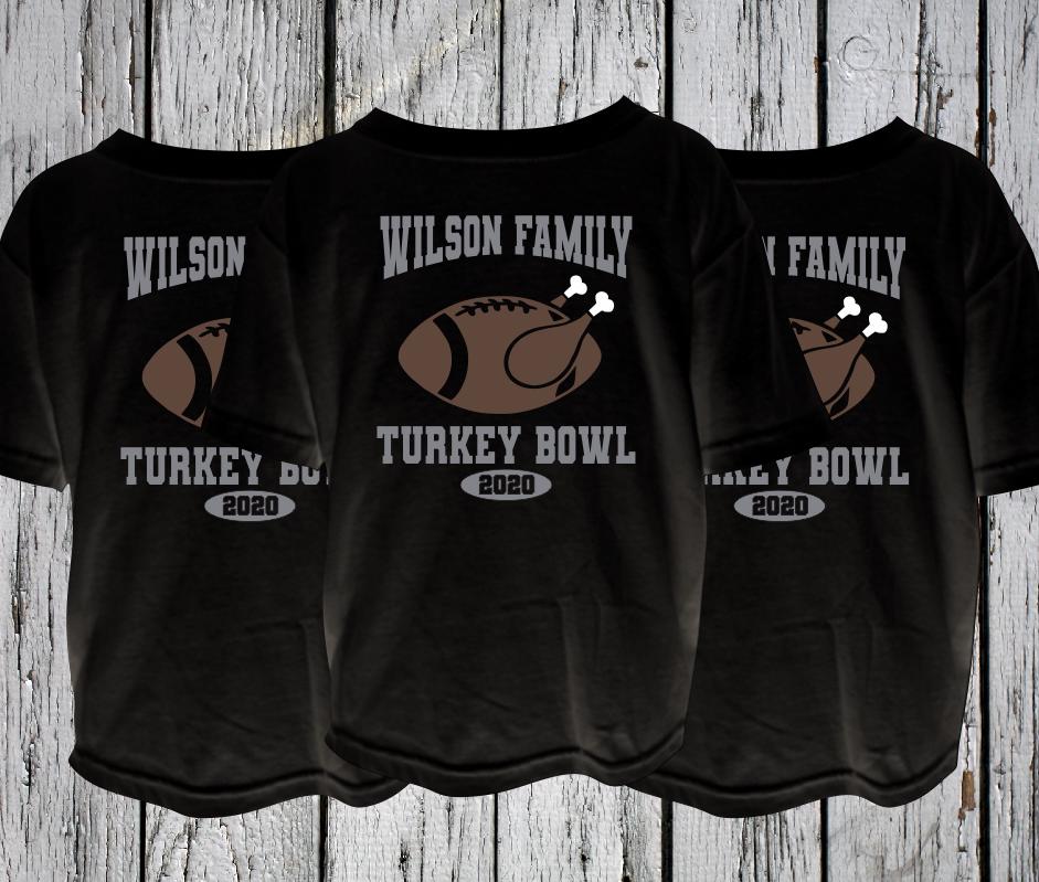 Personalized YOUTH Family Name Turkey Bowl Shirt, Turkey Bowl Tee, Football Turkey Shirt, Turkey Football Tee, Thanksgiving Turkey Bowl Tee