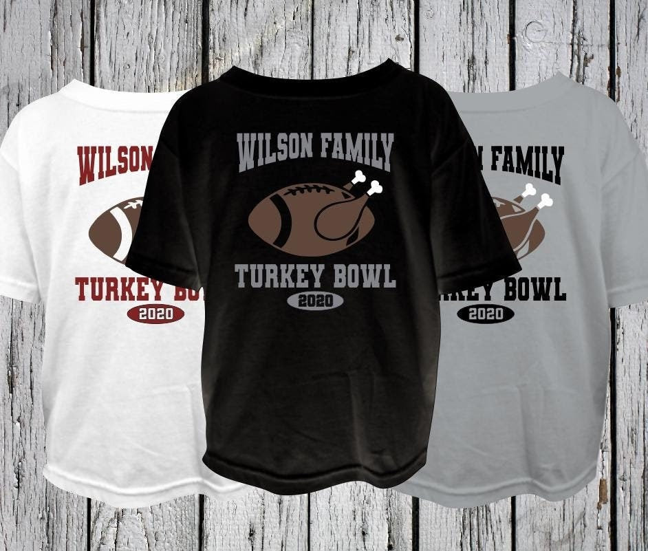 Personalized YOUTH Family Name Turkey Bowl Shirt, Turkey Bowl Tee, Football Turkey Shirt, Turkey Football Tee, Thanksgiving Turkey Bowl Tee