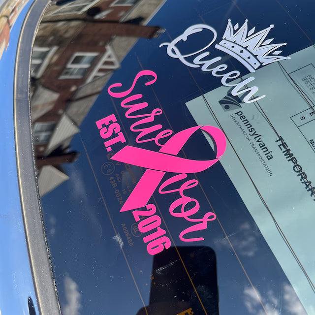 Cancer Survivor Custom Car Decal with Year