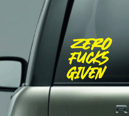Zero Fucks Given Car Decal