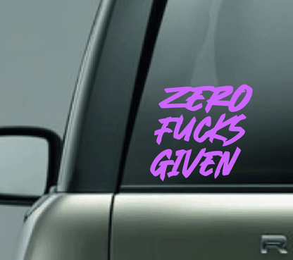 Zero Fucks Given Car Decal