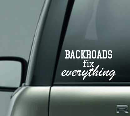Backroads Fix Everything Car Decal