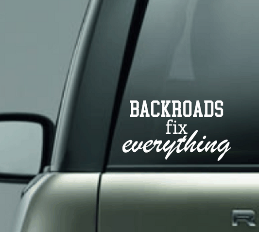 Backroads Fix Everything Car Decal