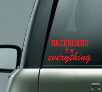 Backroads Fix Everything Car Decal