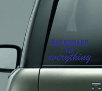 Backroads Fix Everything Car Decal