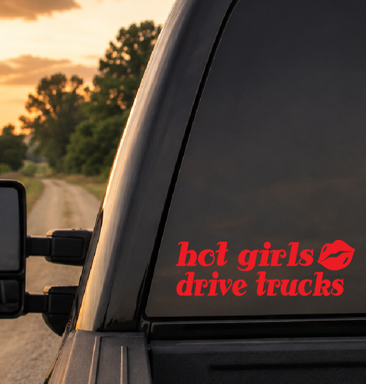 Hot Girls Drive Trucks Car Decal