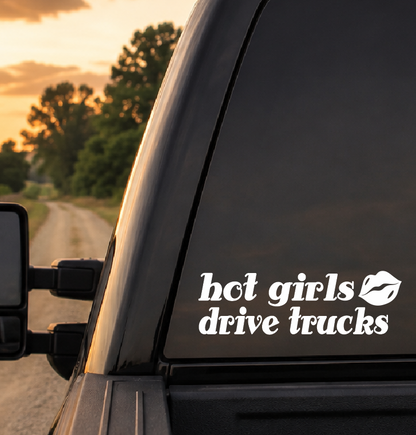 Hot Girls Drive Trucks Car Decal
