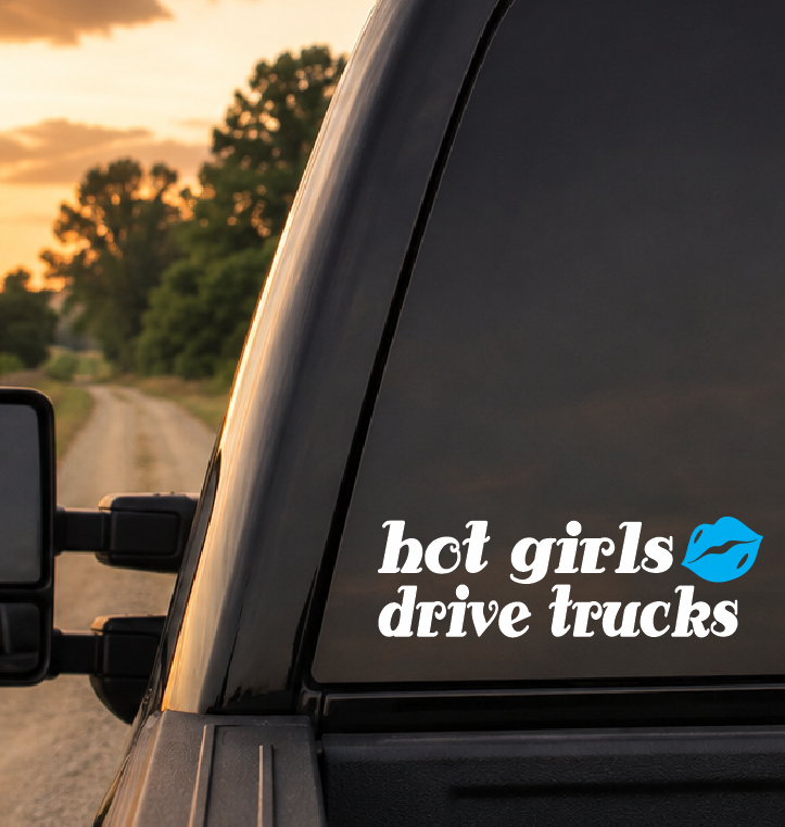 Hot Girls Drive Trucks Car Decal