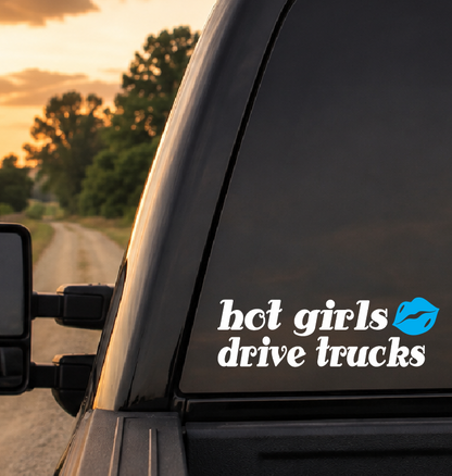Hot Girls Drive Trucks Car Decal