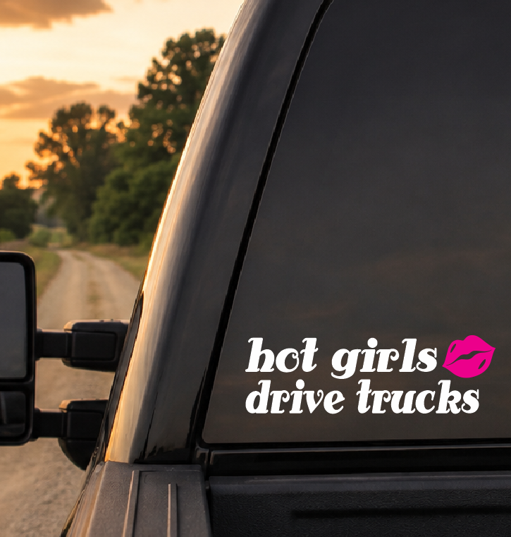 Hot Girls Drive Trucks Car Decal