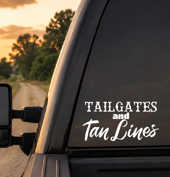 Tailgates and Tan Lines Car Decal