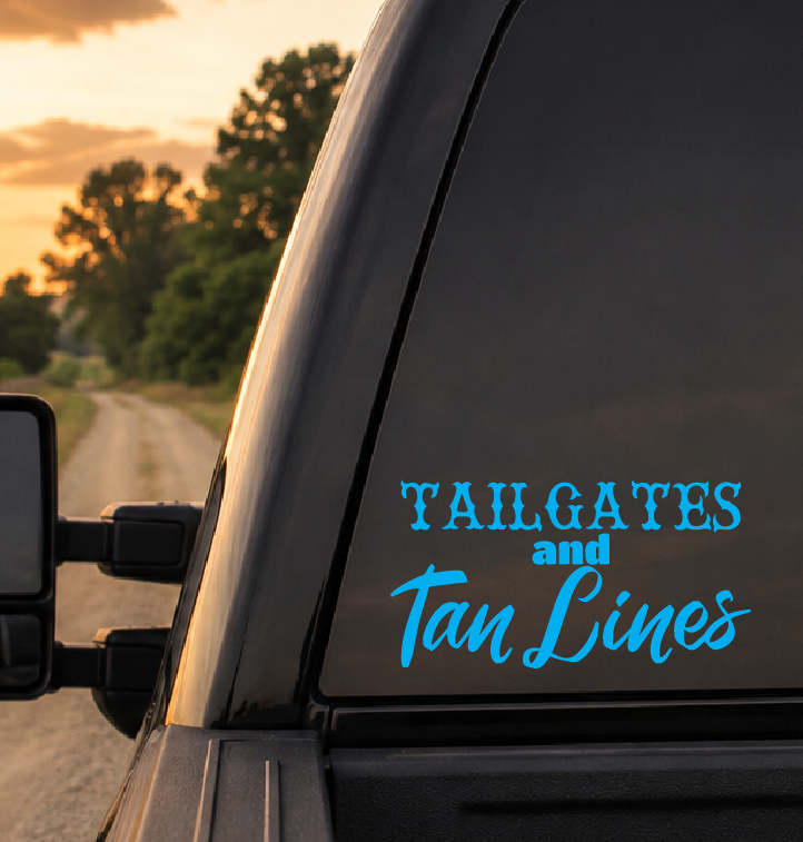Tailgates and Tan Lines Car Decal