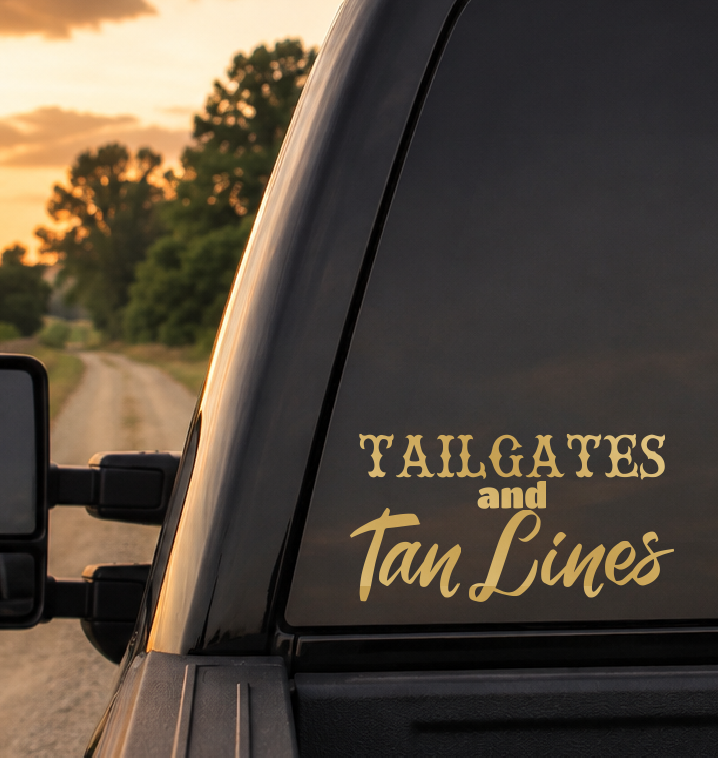 Tailgates and Tan Lines Car Decal