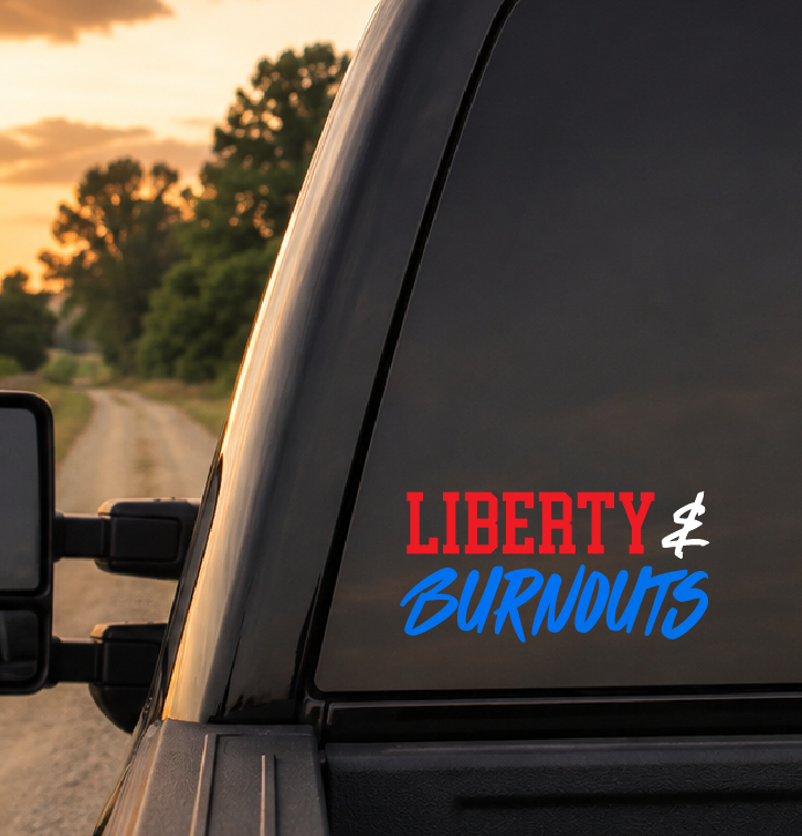 Liberty and Burnouts Car Decal