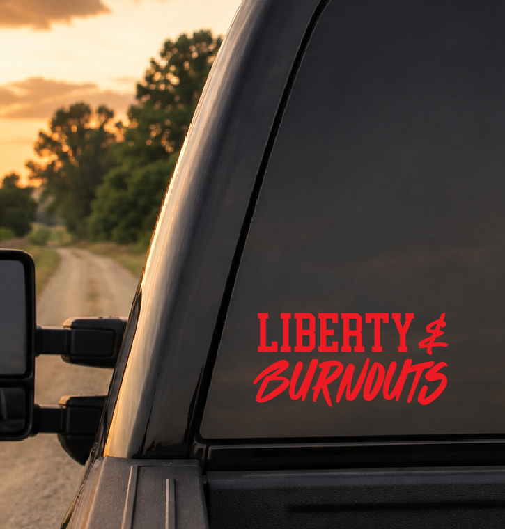 Liberty and Burnouts Car Decal