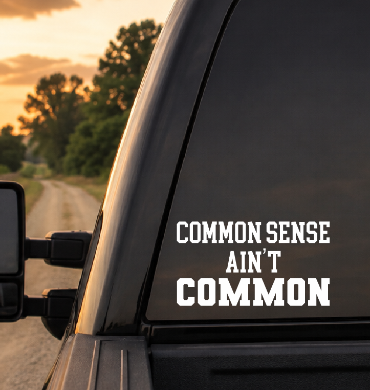 Common Sense Ain't Common Car Decal