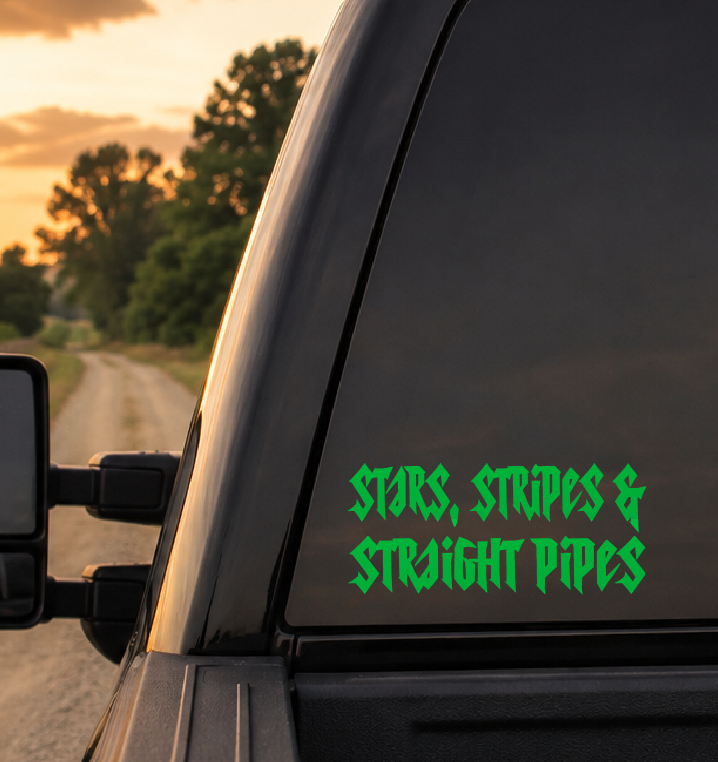 Stars, Stripes & Straight Pipes Car Decal