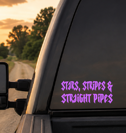 Stars, Stripes & Straight Pipes Car Decal