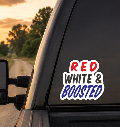 Red White and Boosted Car Decal